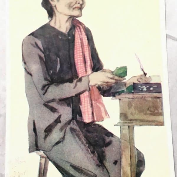 North Vietnamese Viet Cong Propaganda Post Card 1969 - Old VC Woman with Scarf