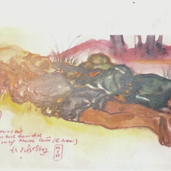 North Vietnamese Viet Cong Propaganda Post Card 1969 - VC in a Firefight