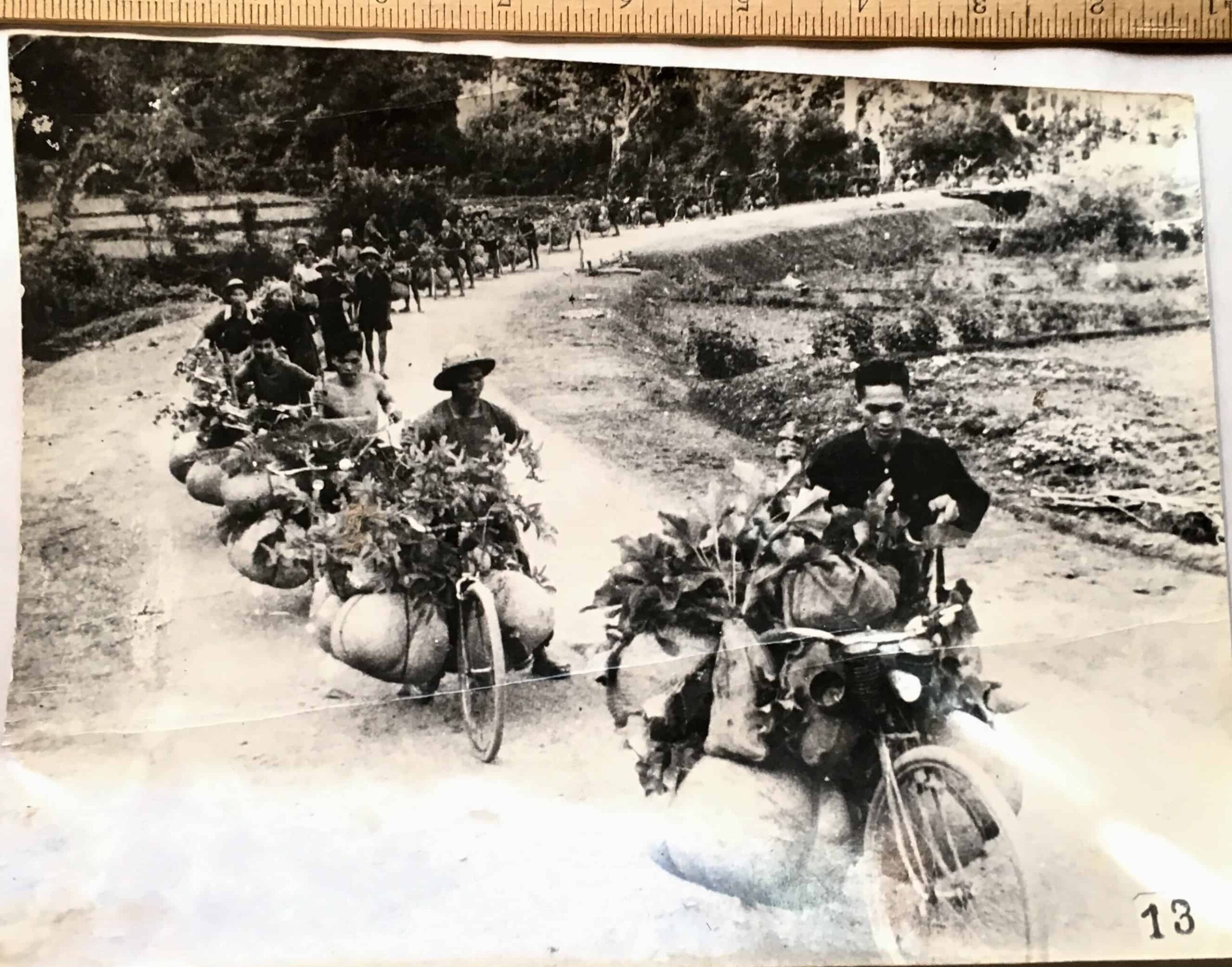 Photograph of North Vietnamese Bicycle Porters On the Ho Chi Minh Trail
