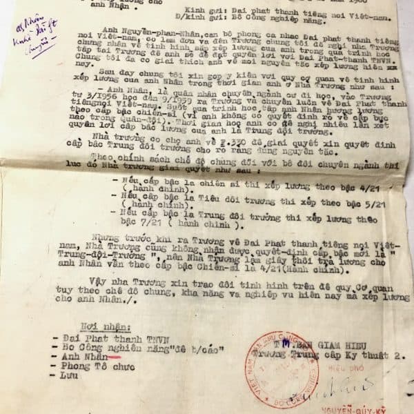 North Vietnamese Army Document