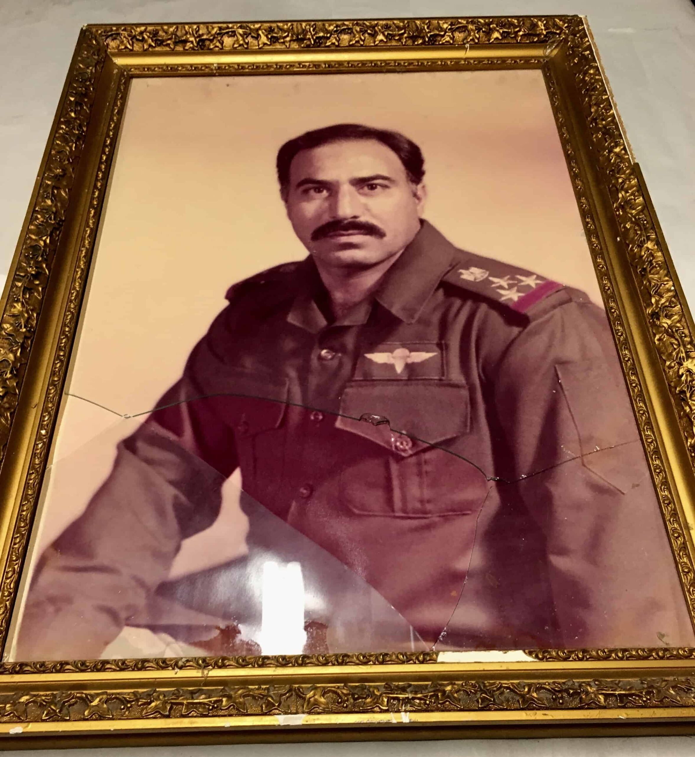 Large Framed Portrait of Saddam Hussein's Cousin an Iraqi General with his ID Card - Image 3