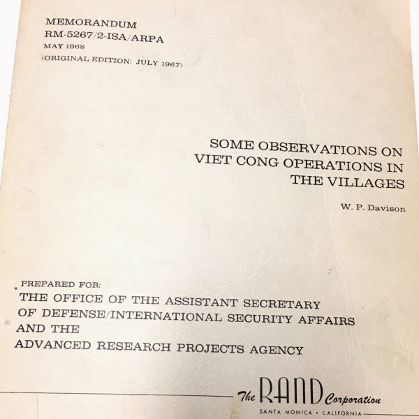 US Intelligence Manual on Viet Cong Operations in the Villages May 1968
