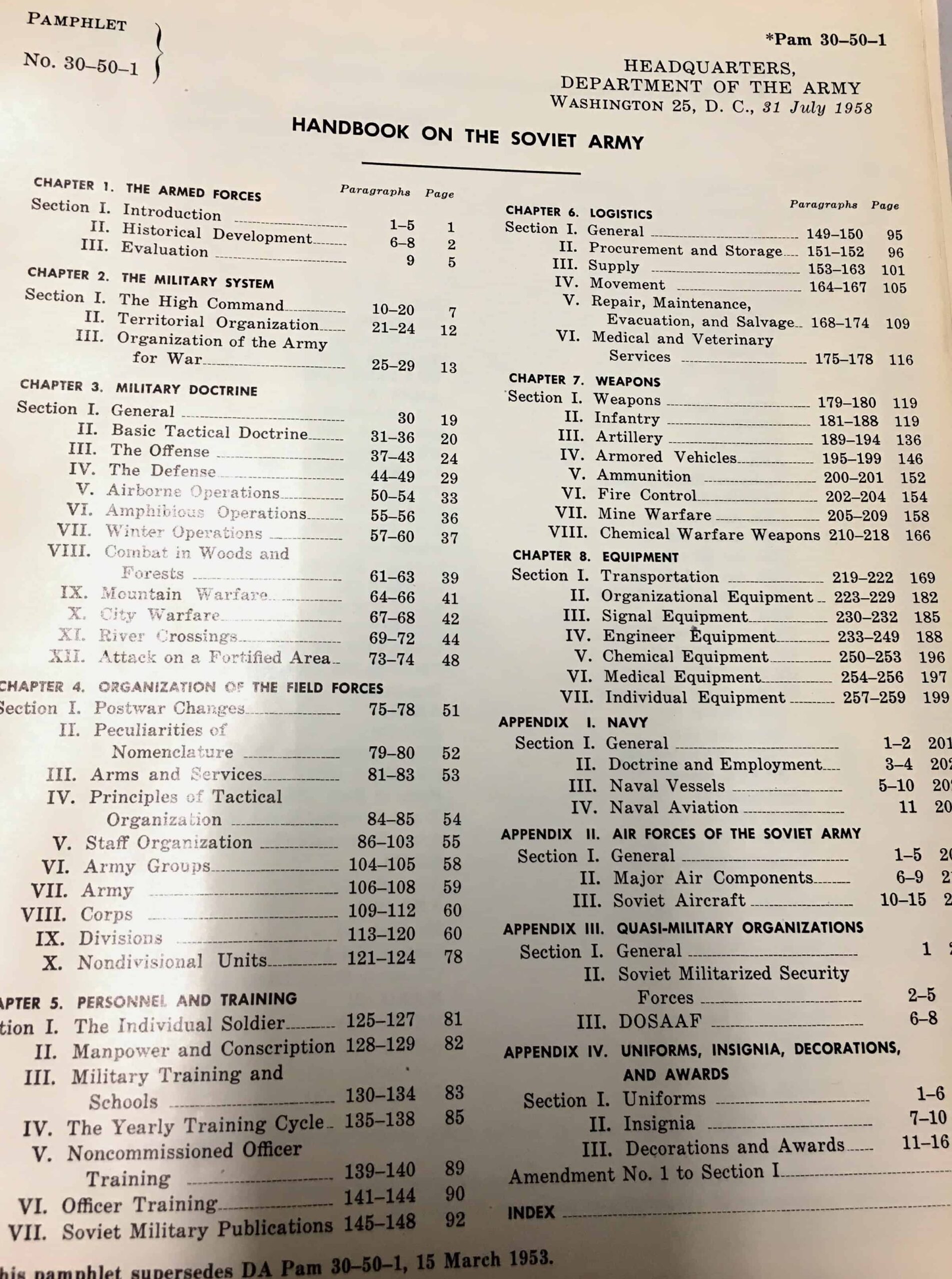 US Intelligence Manual on the Soviet Army 1958 - Enemy Militaria
