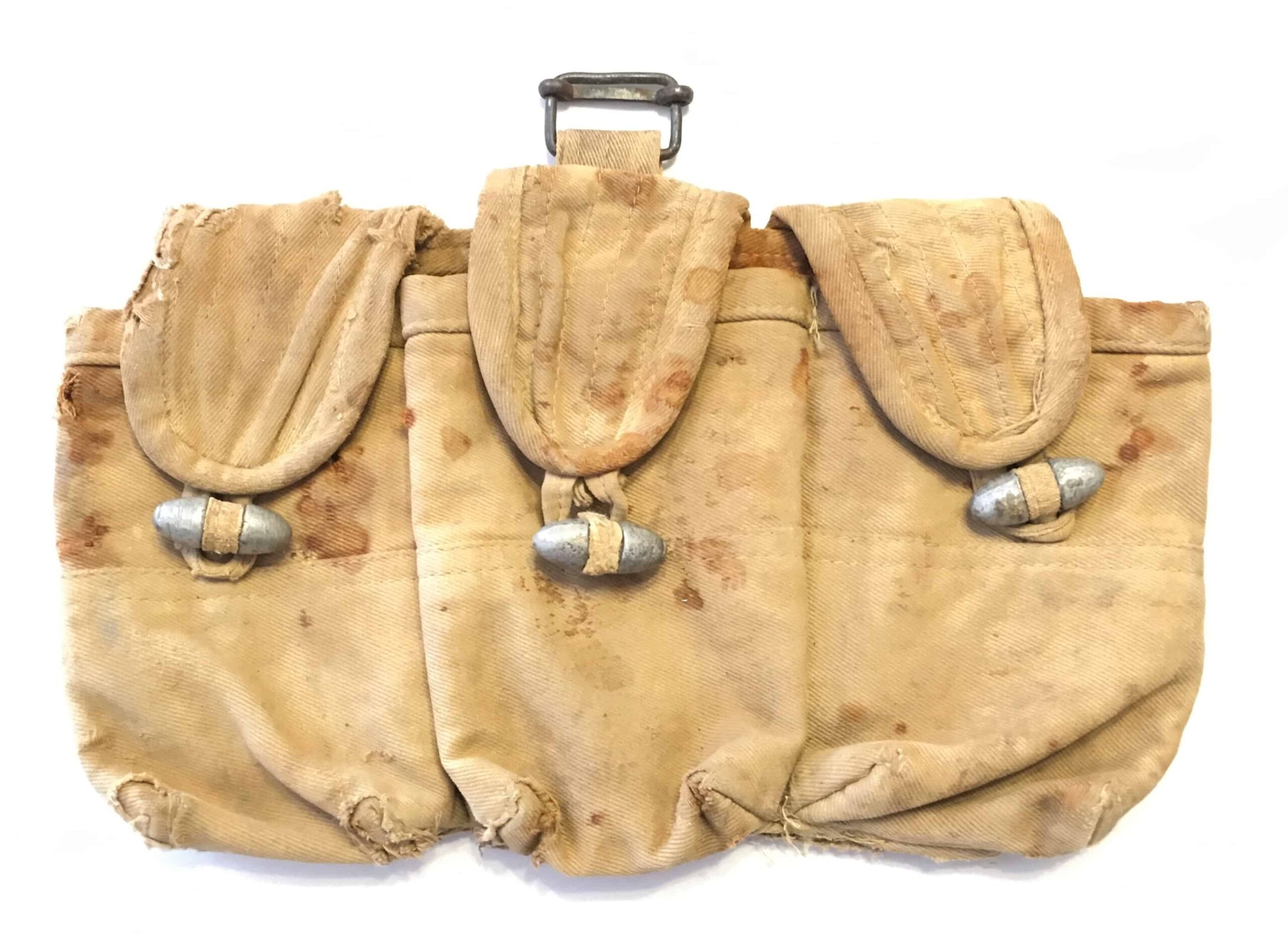 North Vietnamese Army Made SKS Pouch with Aluminum Toggle Buttons