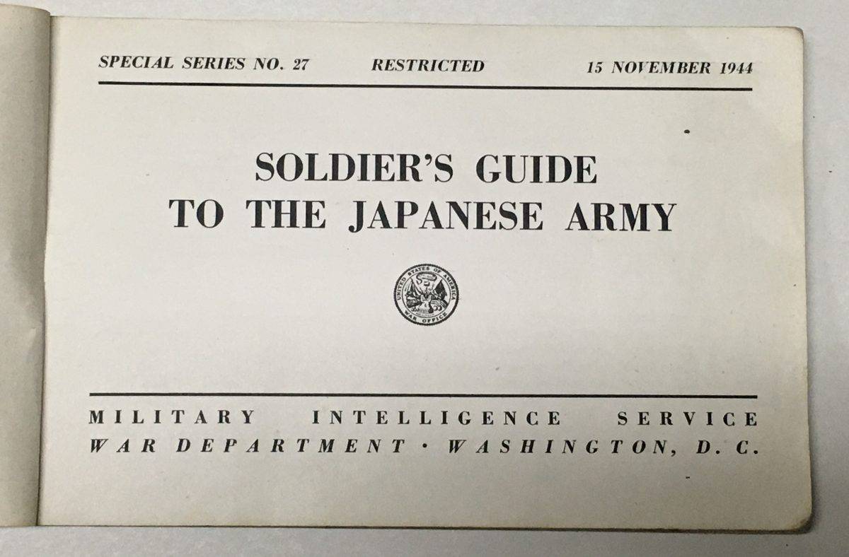 US WW2 Intelligence Manual 1944 Soldier's Guide to the Japanese Army ...
