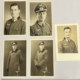 Five German WW2 Photograph Post Cards of the Same Army Infantry Officer