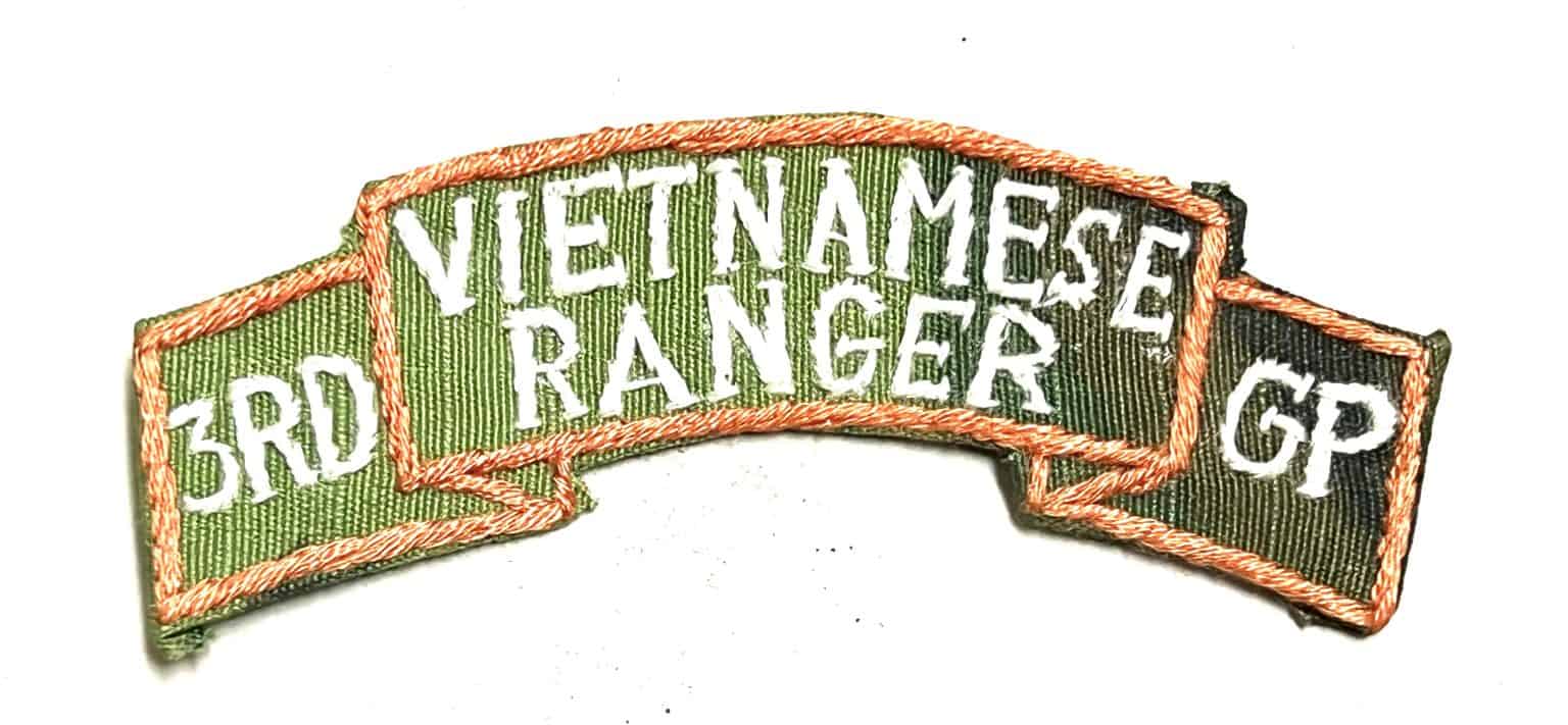 Original Ranger Scroll ARVN BDQ Ranger Scroll 3rd Group on ERDL Fabric Handmade - Enemy Militaria