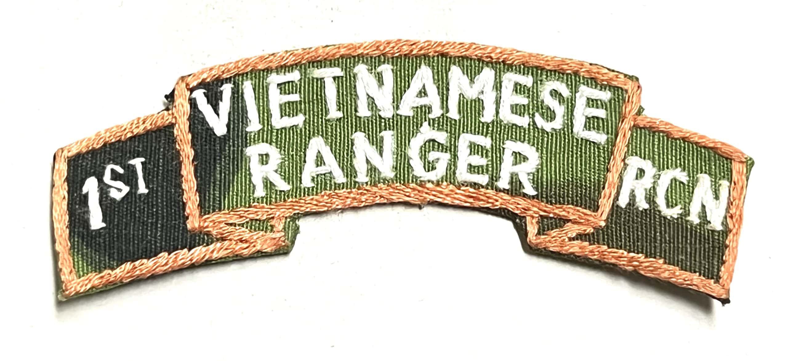 Original Ranger Scroll ARVN BDQ Ranger Scroll 1st Recon ERDL Fabric Handmade - Enemy Militaria