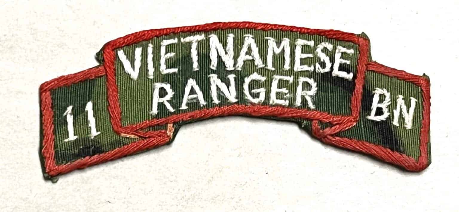 Original Ranger Scroll ARVN BDQ Ranger Scroll 11th Bn - Enemy Militaria