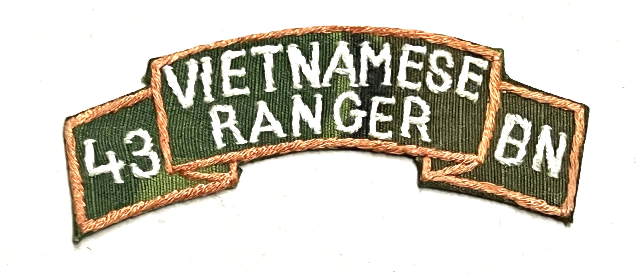 1960年代 米軍アドバイザー ARVN　BDQレンジャー　コットンポプリン ARVN BDQ Ranger Scroll 43rd Bn - Enemy Militaria