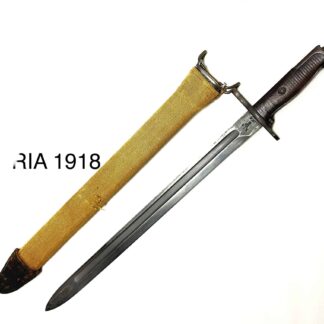 US WW1 Model 1905 Bayonet RIA 1918 with Canvas & Leather Scabbard