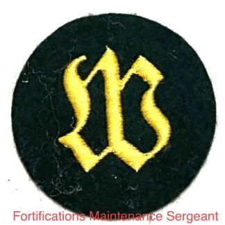 WW2 German Fortifications Maintenance Sergeant Patch