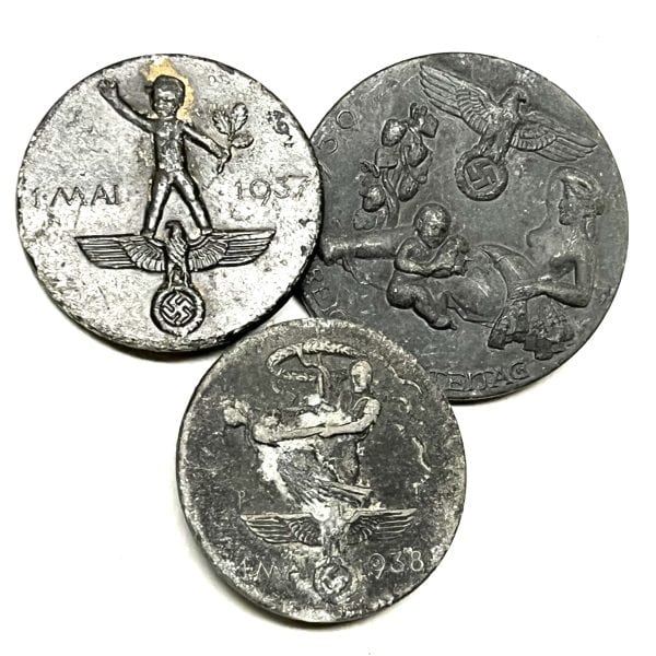 WW2 German Tinnies for May Day Rallies 1937  1939 & one RZM marked