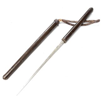 WW2 British Swagger Stick Spiked Dagger Brown Leather