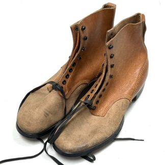 WW2 German Enlisted Combat Shoes Brown Unissued Marked
