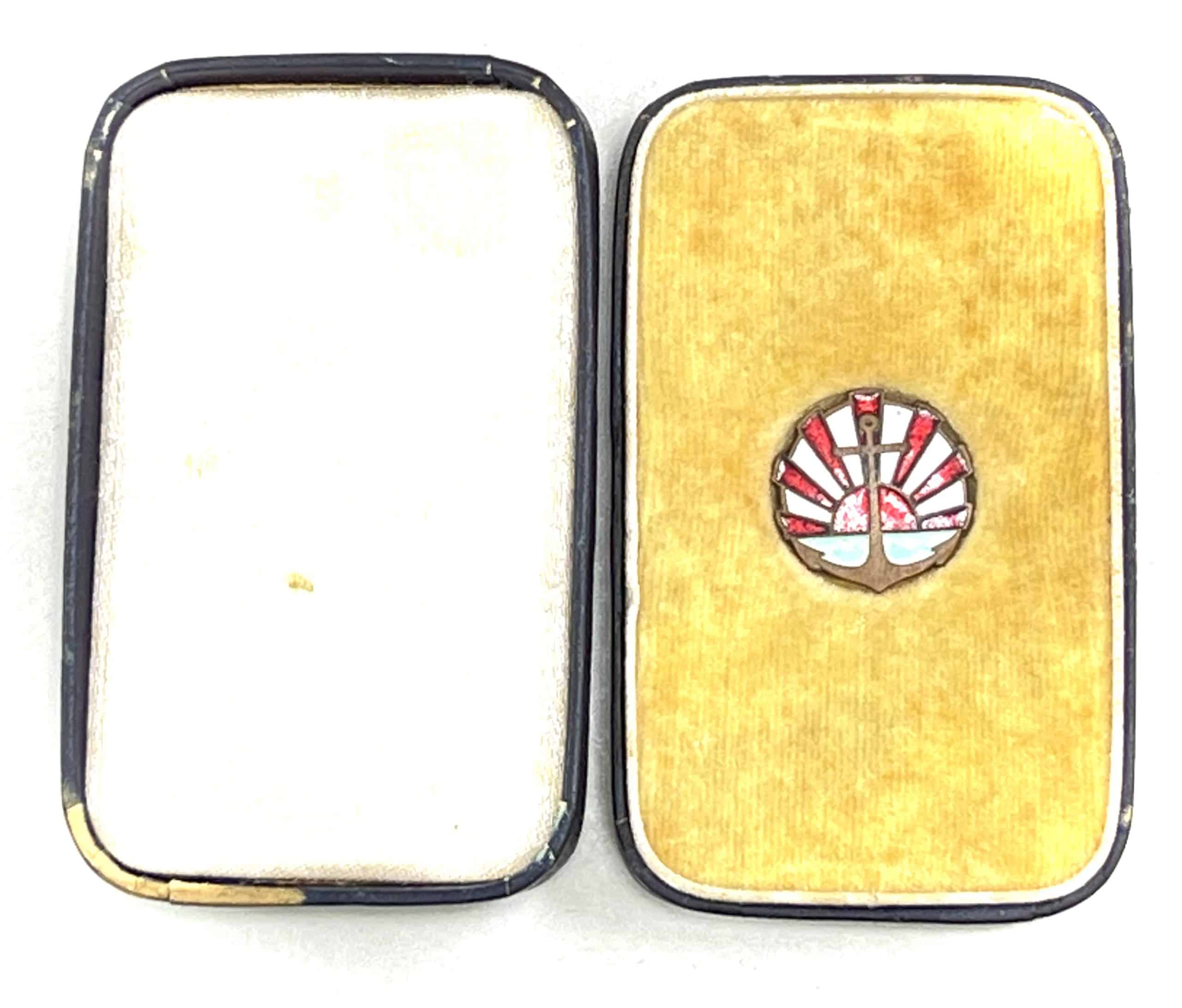 WW2 Japanese Cased Navy Association Pin Back Badge