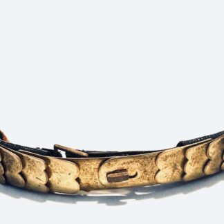 Imperial German Officer's Brass and Leather Helmet Chinstrap Assembly with Buttons