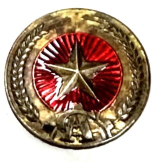 North Vietnamese Army Cong An Sun Helmet Badge Screw Back