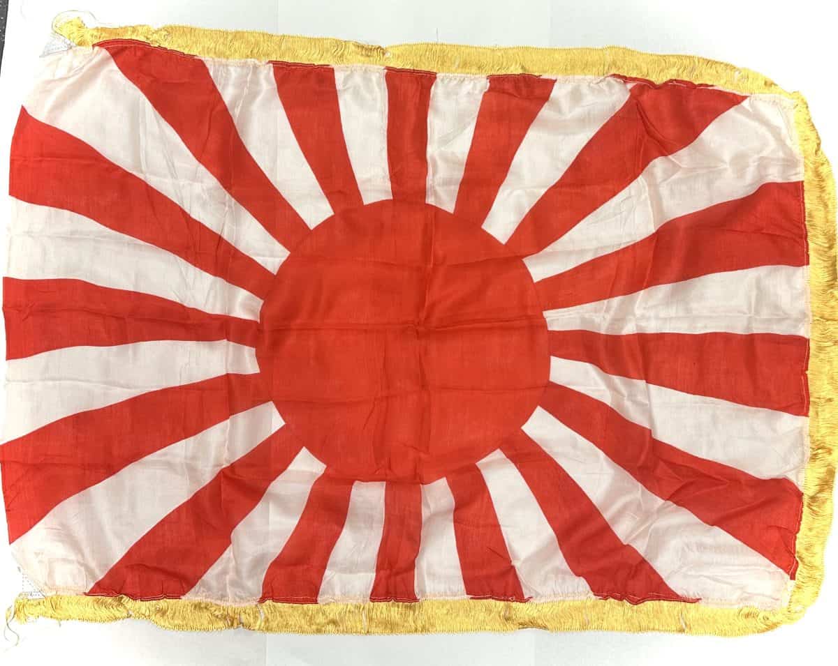 World War II Japanese Rising Sun Banzai flag with gold trim - Enemy ...