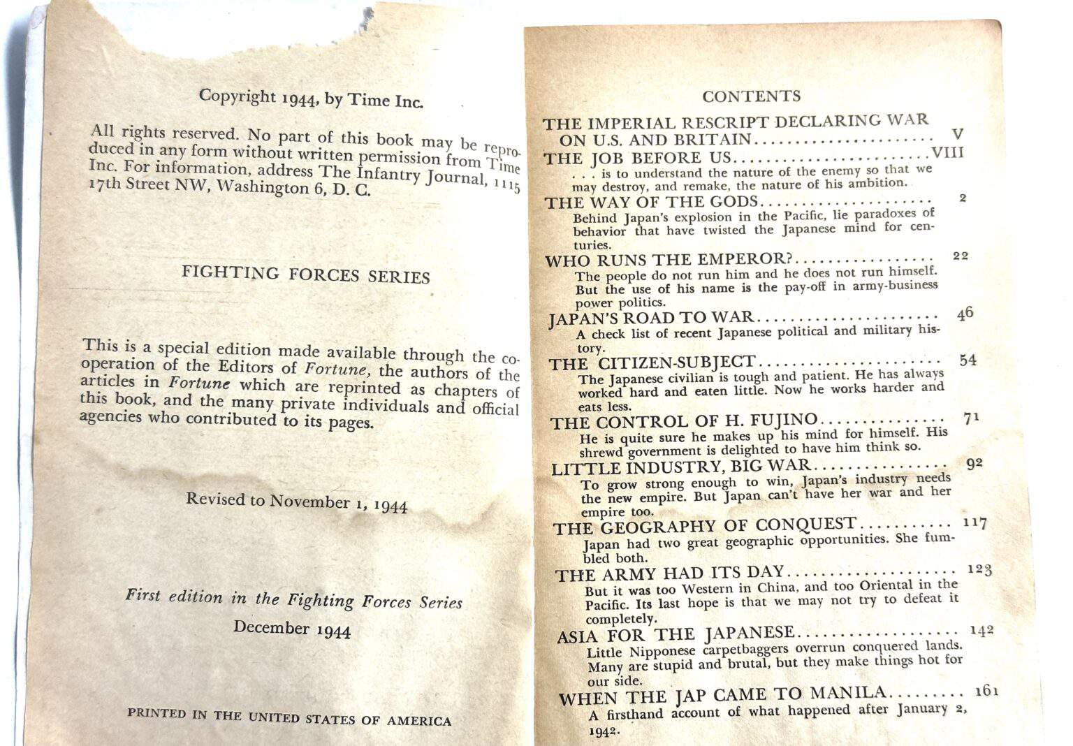 US WW2 Japanese intelligence manual Japan and the Japanese - Enemy ...