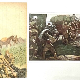 WW2 Japanese Army Color Postcards Lot of Two