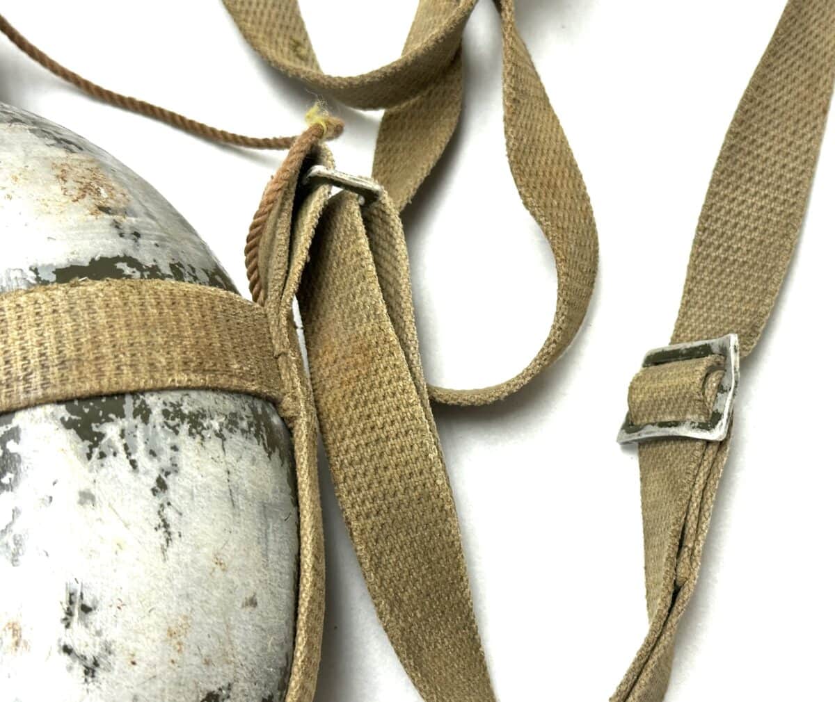 North Vietnamese Army Shrapnel Damaged Canteen with Harnes - Enemy