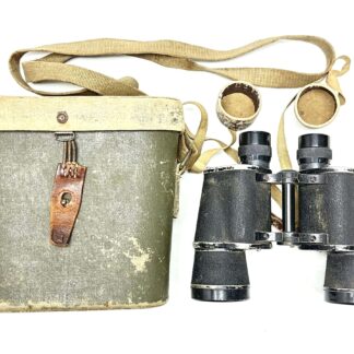 WW2 Japanese Naval Landing Force Early Binoculars with Green Case