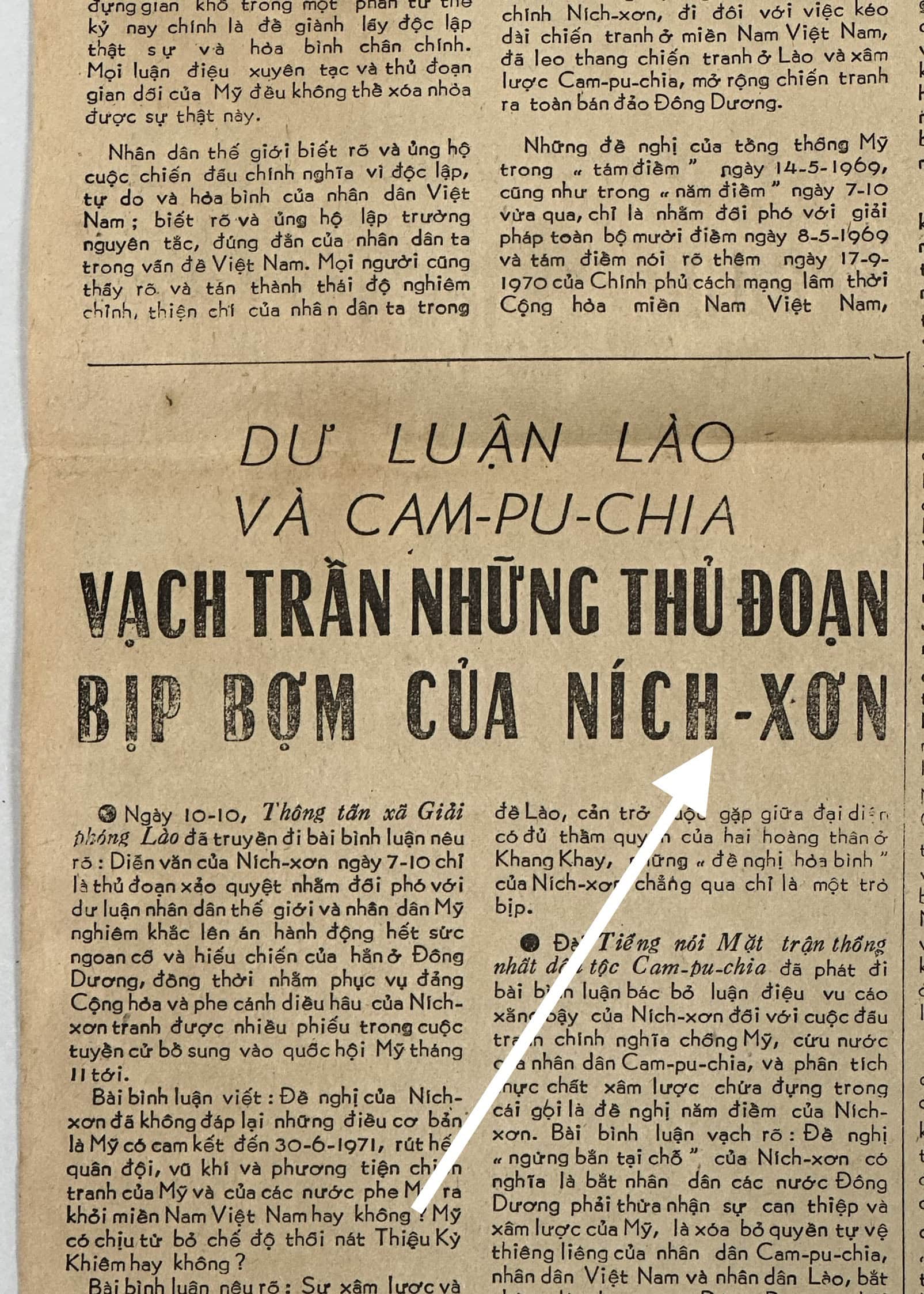 North Vietnamese Army Newspaper October 18, 1970 References Nixon
