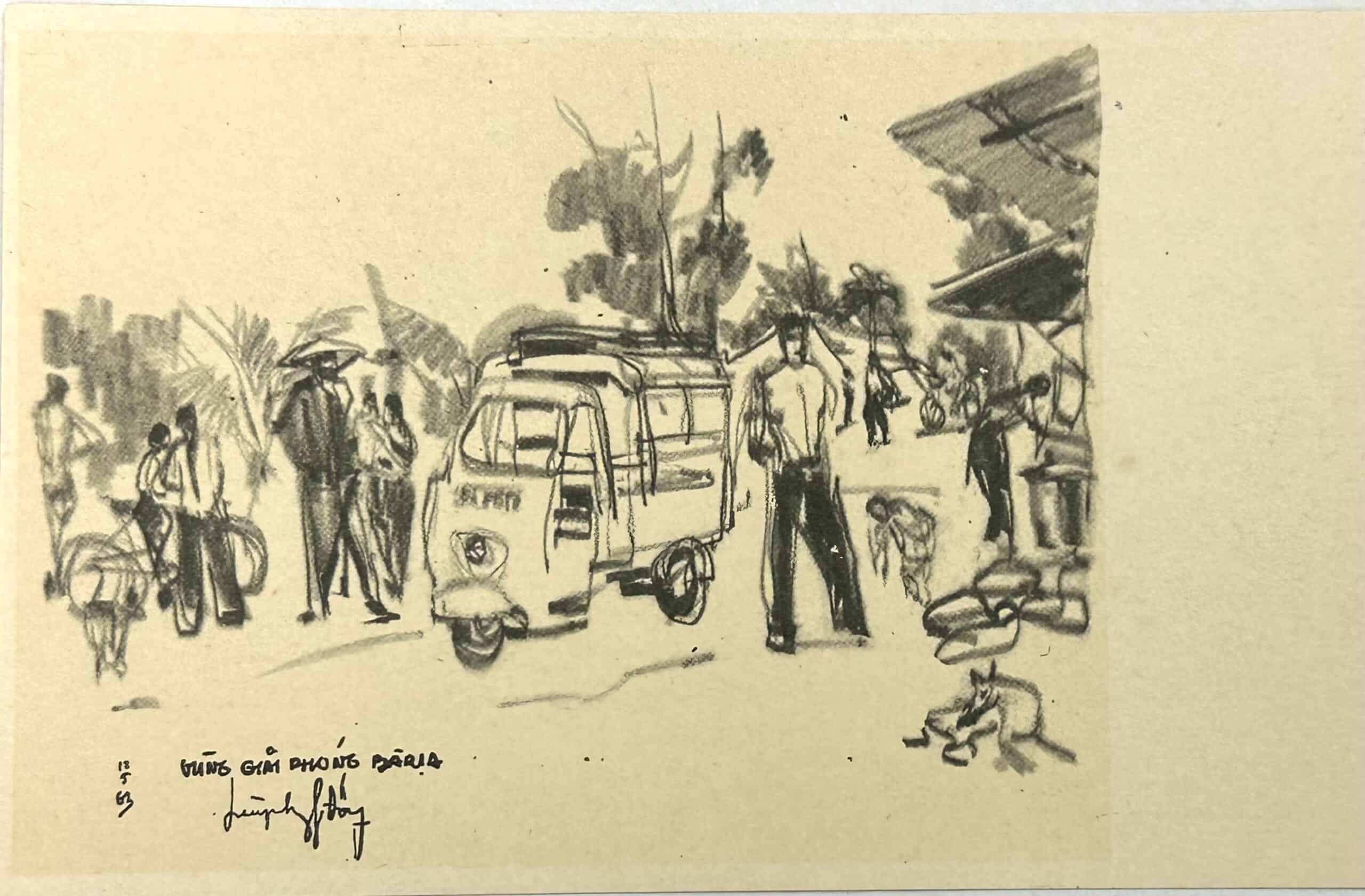 Viet Cong Postcard - Lambretta in Liberated Village Ba Ria