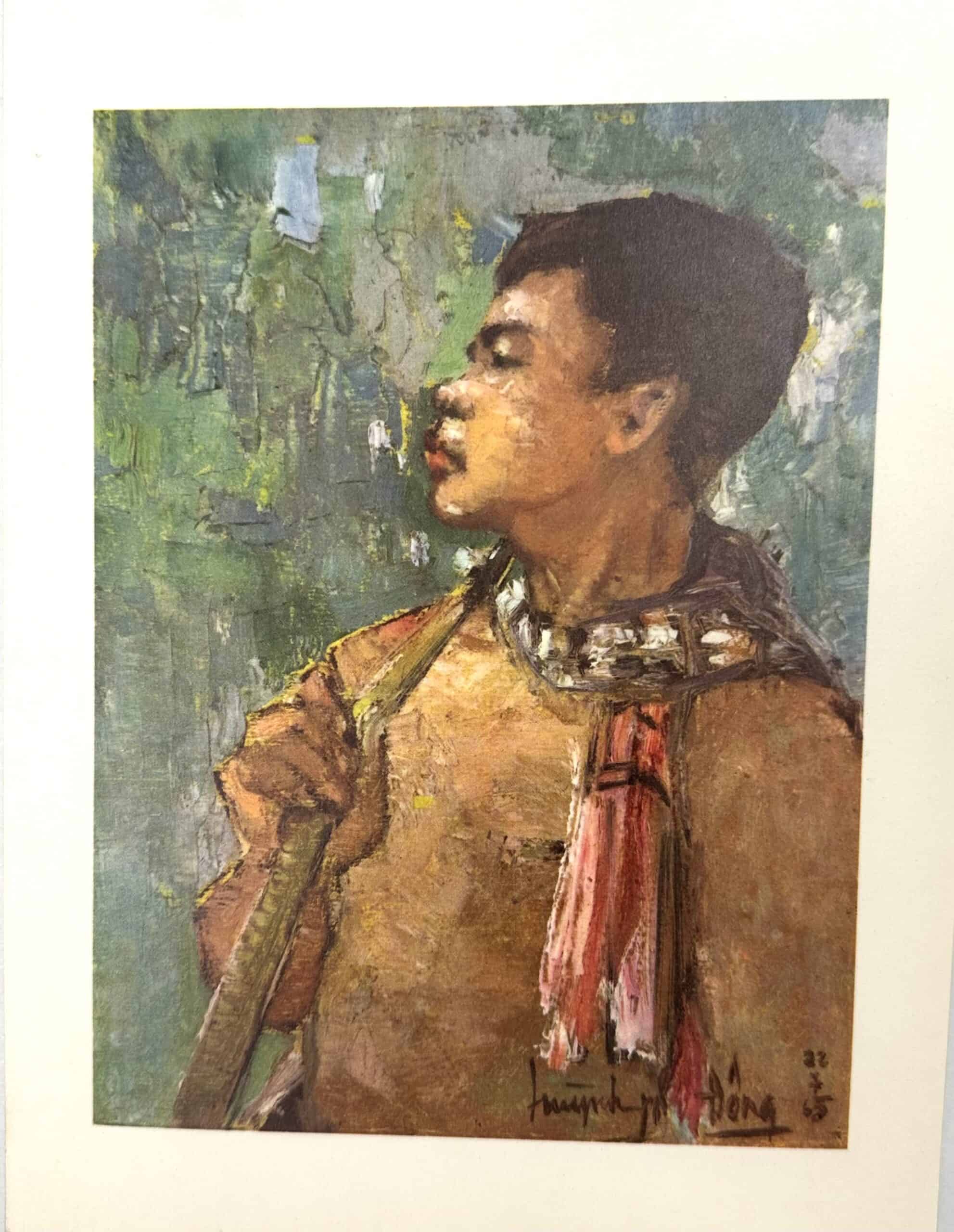 Viet Cong Color Poster 1965 - Guerrilla with Scarf & Rifle
