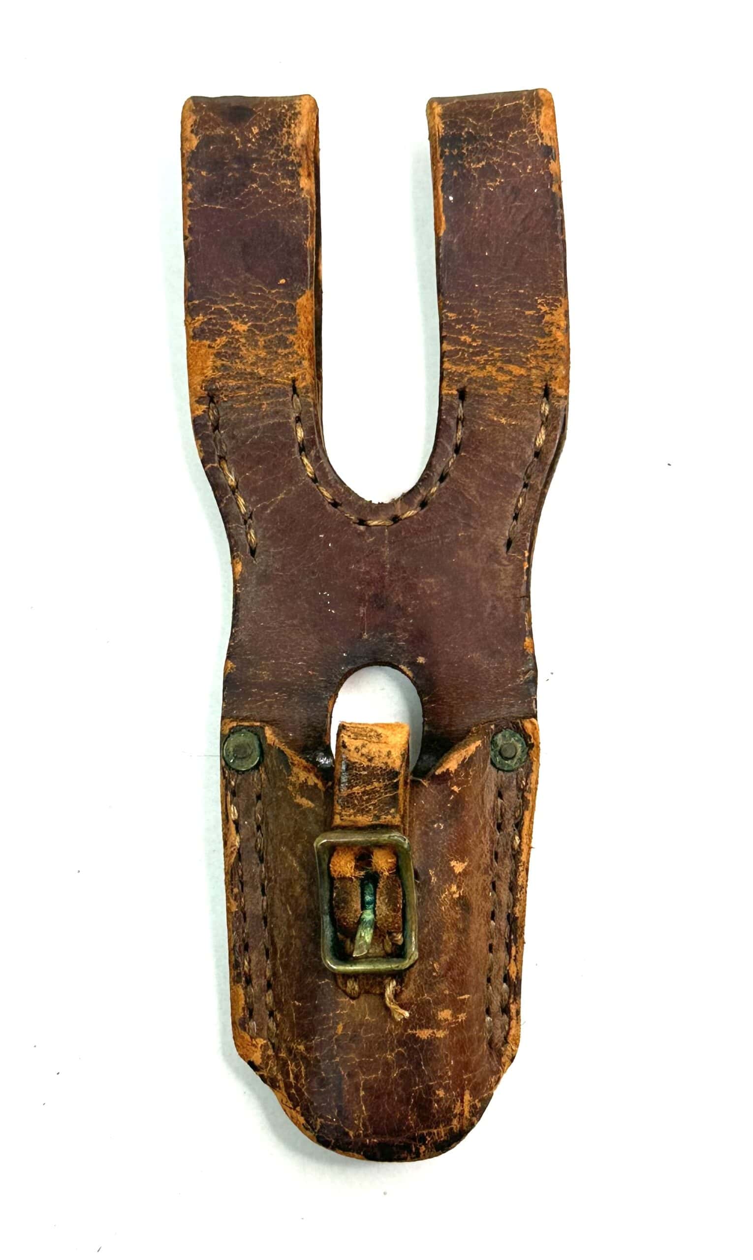 WW2 Japanese Type 30 Bayonet Frog Early Leather with all brass