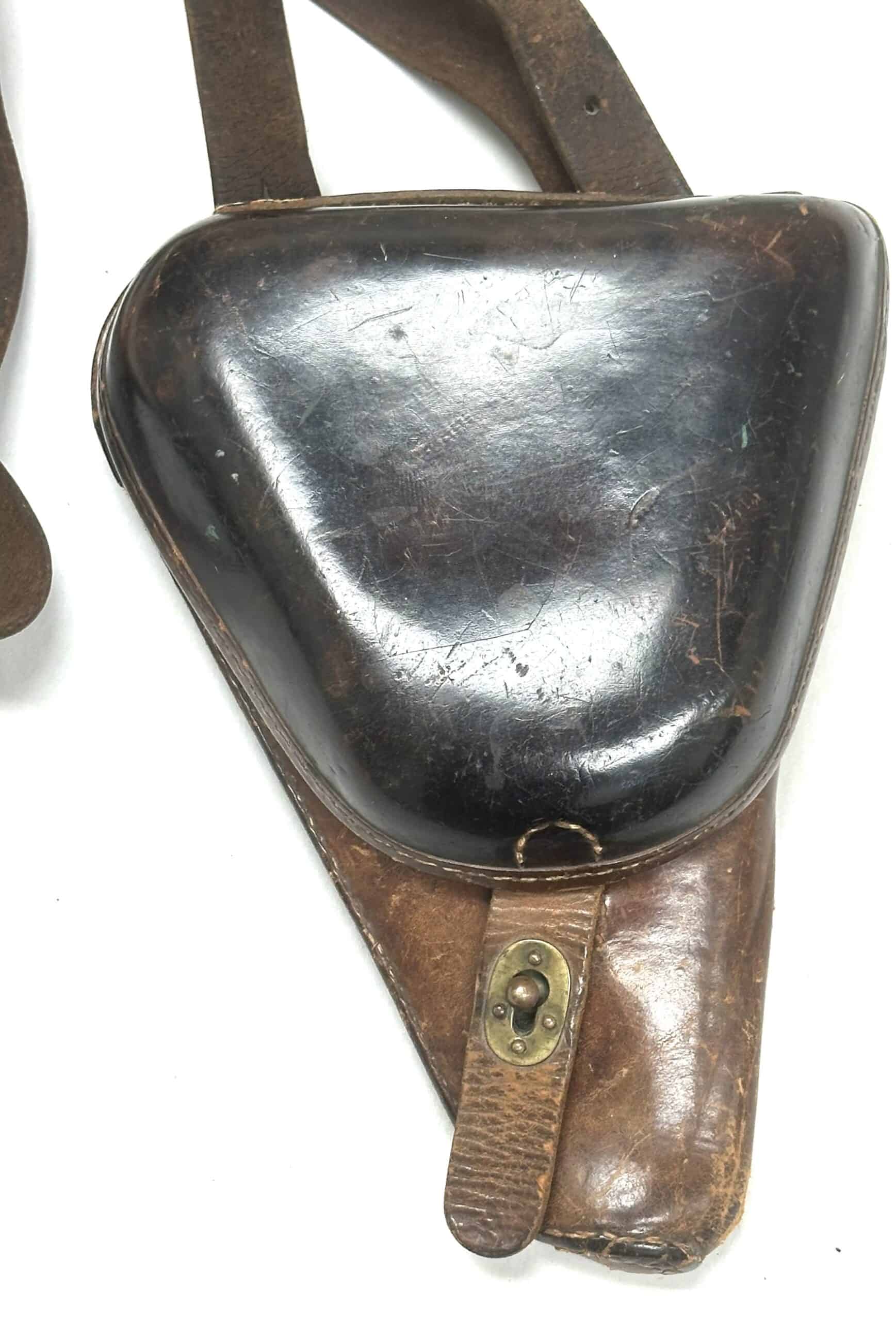 WW2 Japanese Leather Type 14 Nambu Pistol Holster with Strap - Image 2