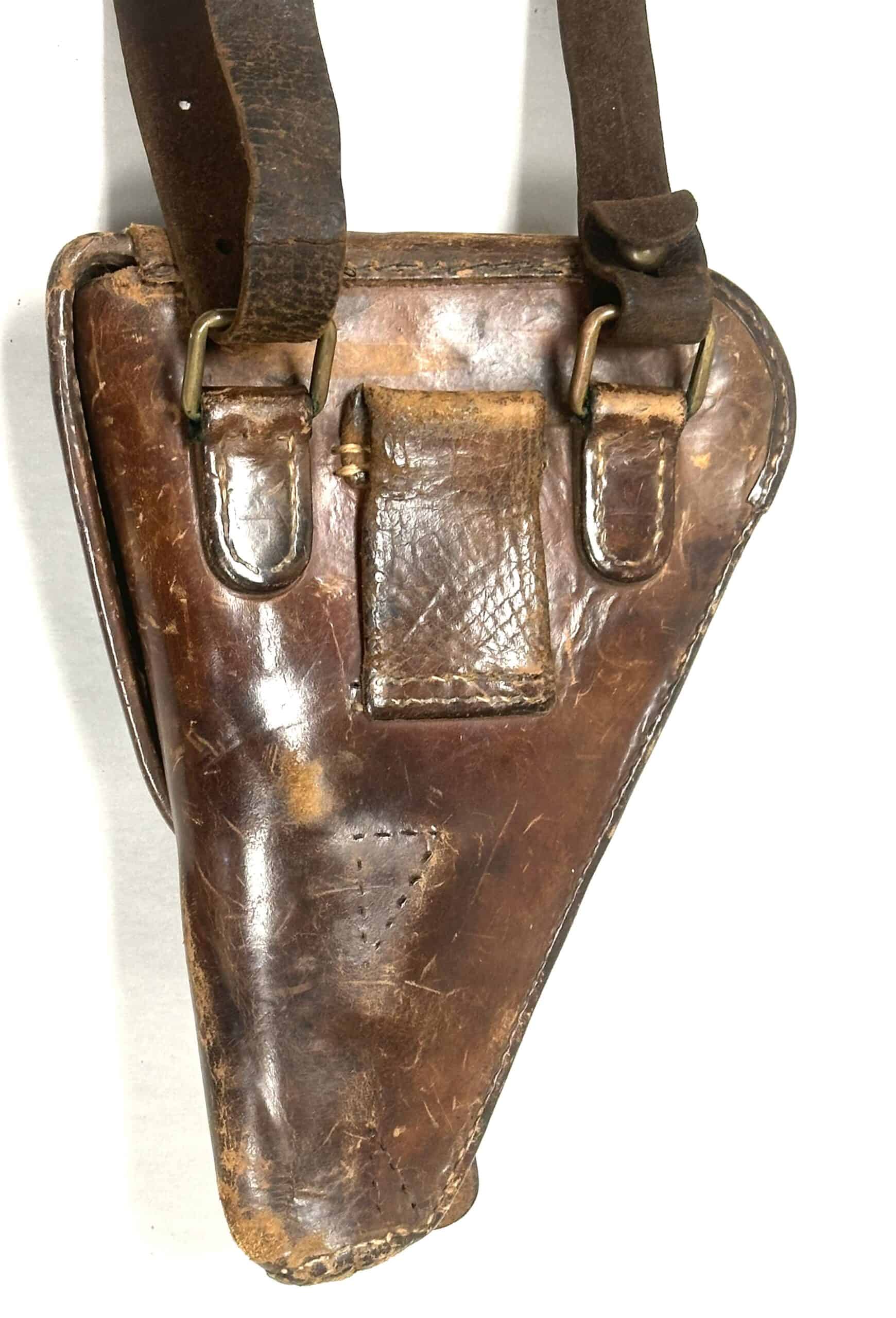 WW2 Japanese Leather Type 14 Nambu Pistol Holster with Strap - Image 4