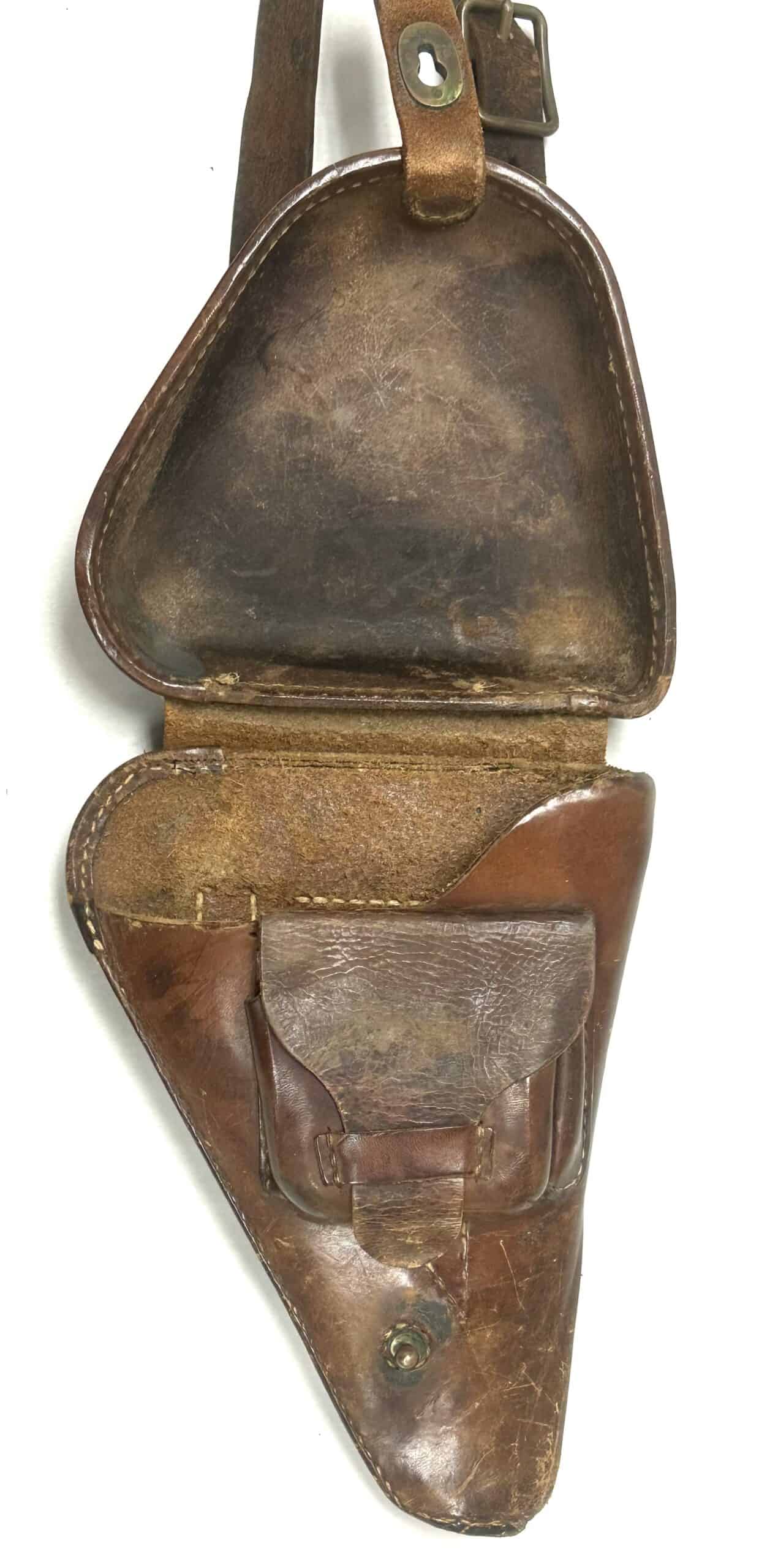 WW2 Japanese Leather Type 14 Nambu Pistol Holster with Strap - Image 6