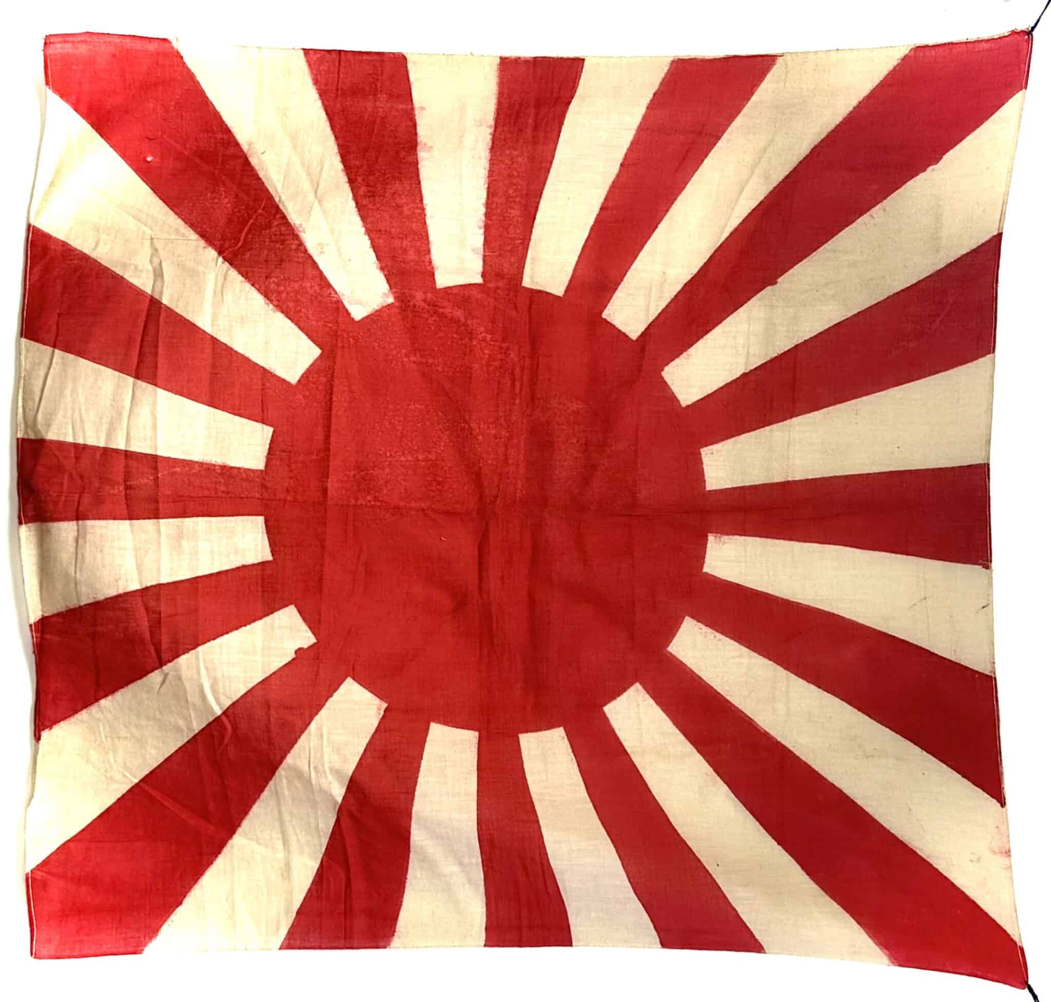 WW2 Japanese Army Cotton Rising Sun Banzai Flag - Enemy Militaria