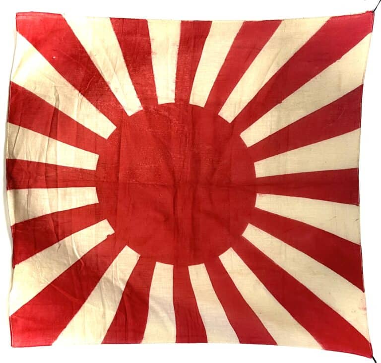 WW2 Japanese Army Cotton Rising Sun Banzai Flag - Enemy Militaria
