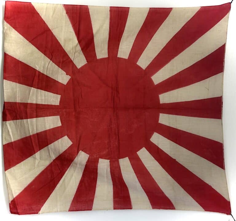 WW2 Japanese Army Cotton Rising Sun Banzai Flag - Enemy Militaria