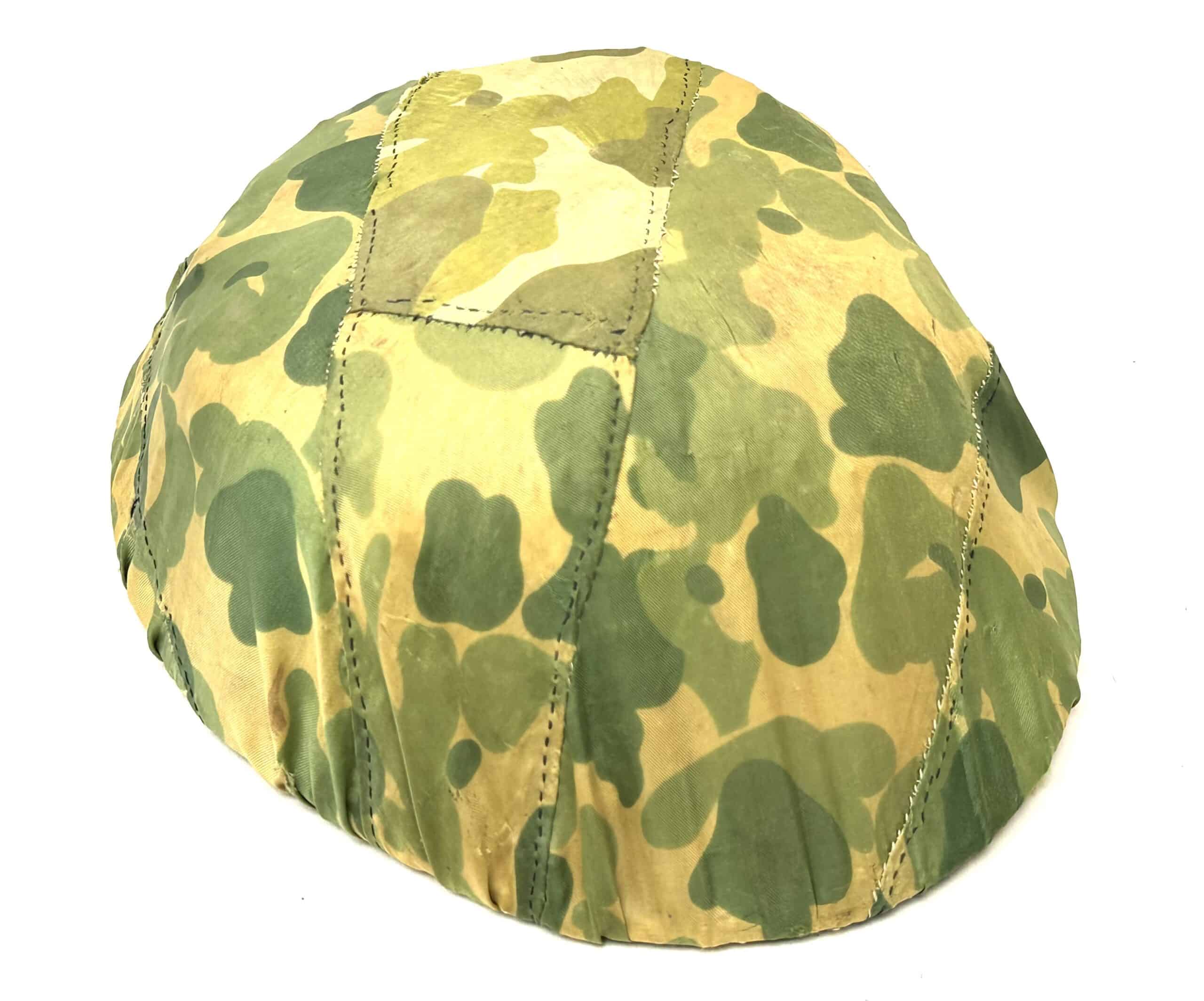 Viet Minh Viet Cong Mainforce Palm Frond & Bamboo Reed Helmet with Camouflage Cover - Image 3