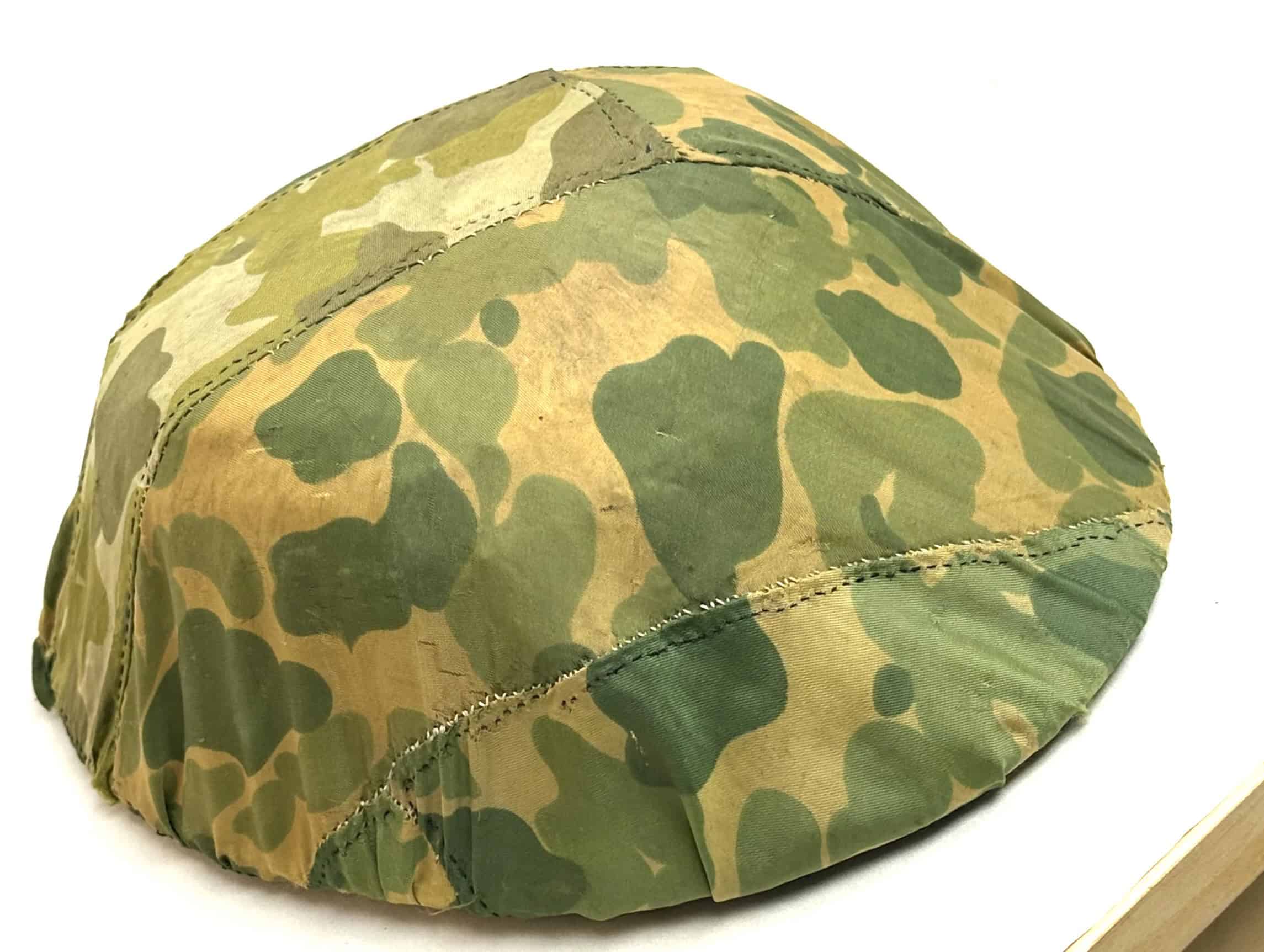 Viet Minh Viet Cong Mainforce Palm Frond & Bamboo Reed Helmet with Camouflage Cover - Image 5