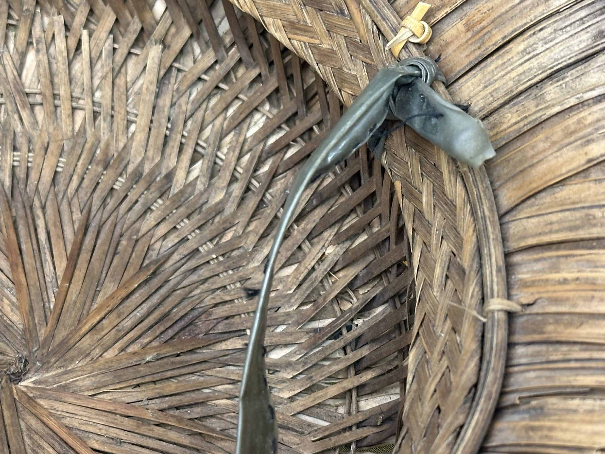 Viet Minh Viet Cong Mainforce Palm Frond & Bamboo Reed Helmet with Camouflage Cover - Image 12
