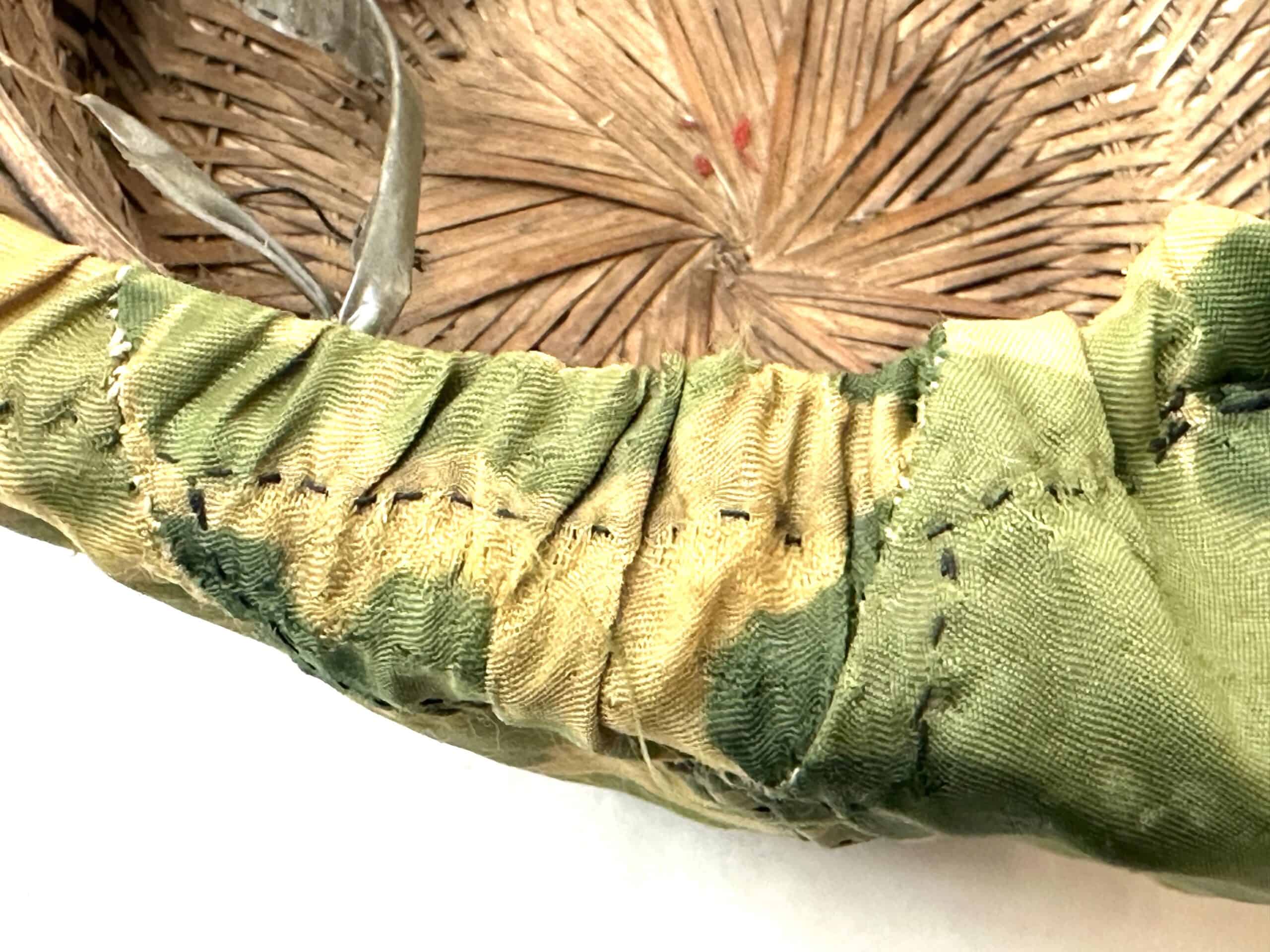 Viet Minh Viet Cong Mainforce Palm Frond & Bamboo Reed Helmet with Camouflage Cover - Image 9