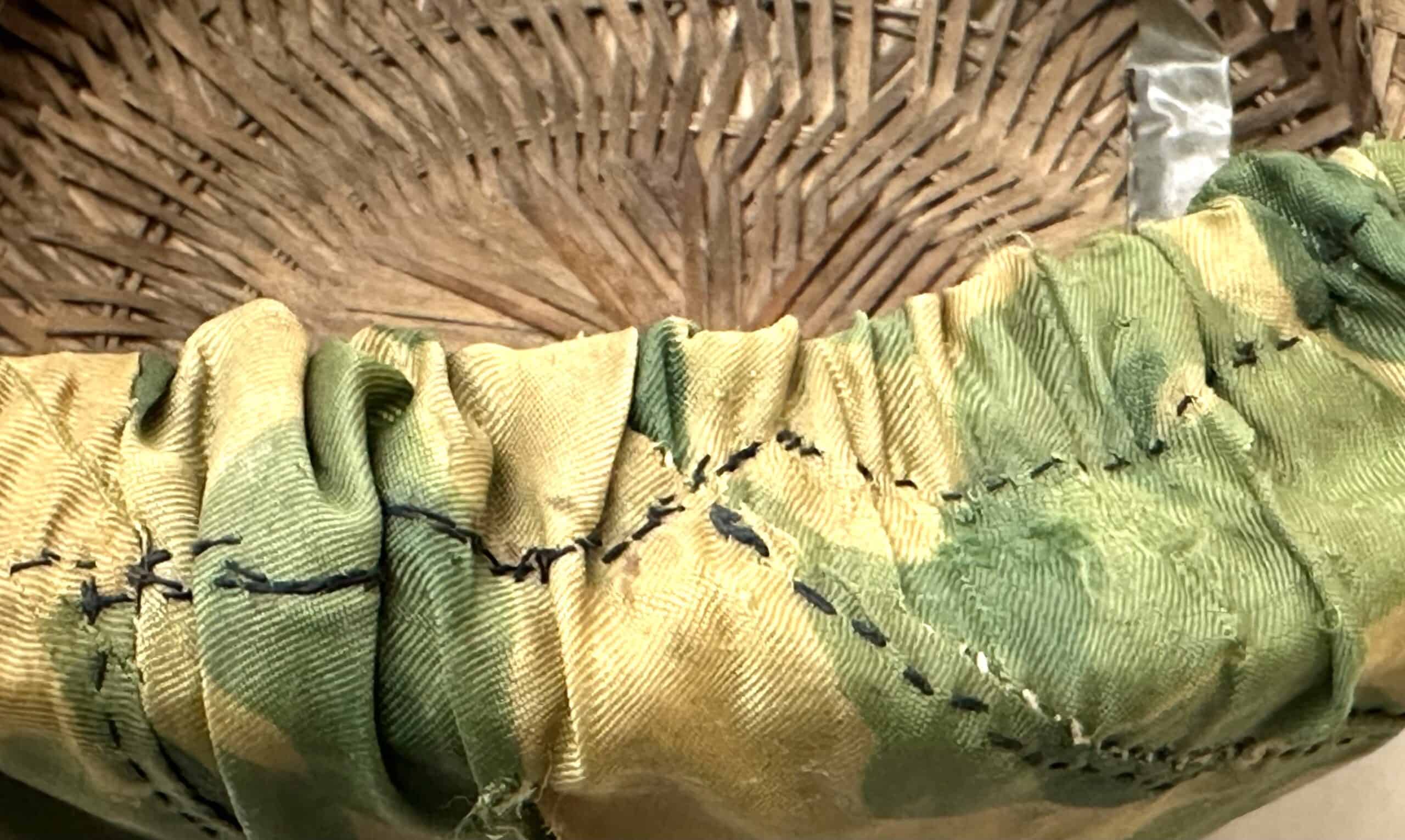 Viet Minh Viet Cong Mainforce Palm Frond & Bamboo Reed Helmet with Camouflage Cover - Image 10