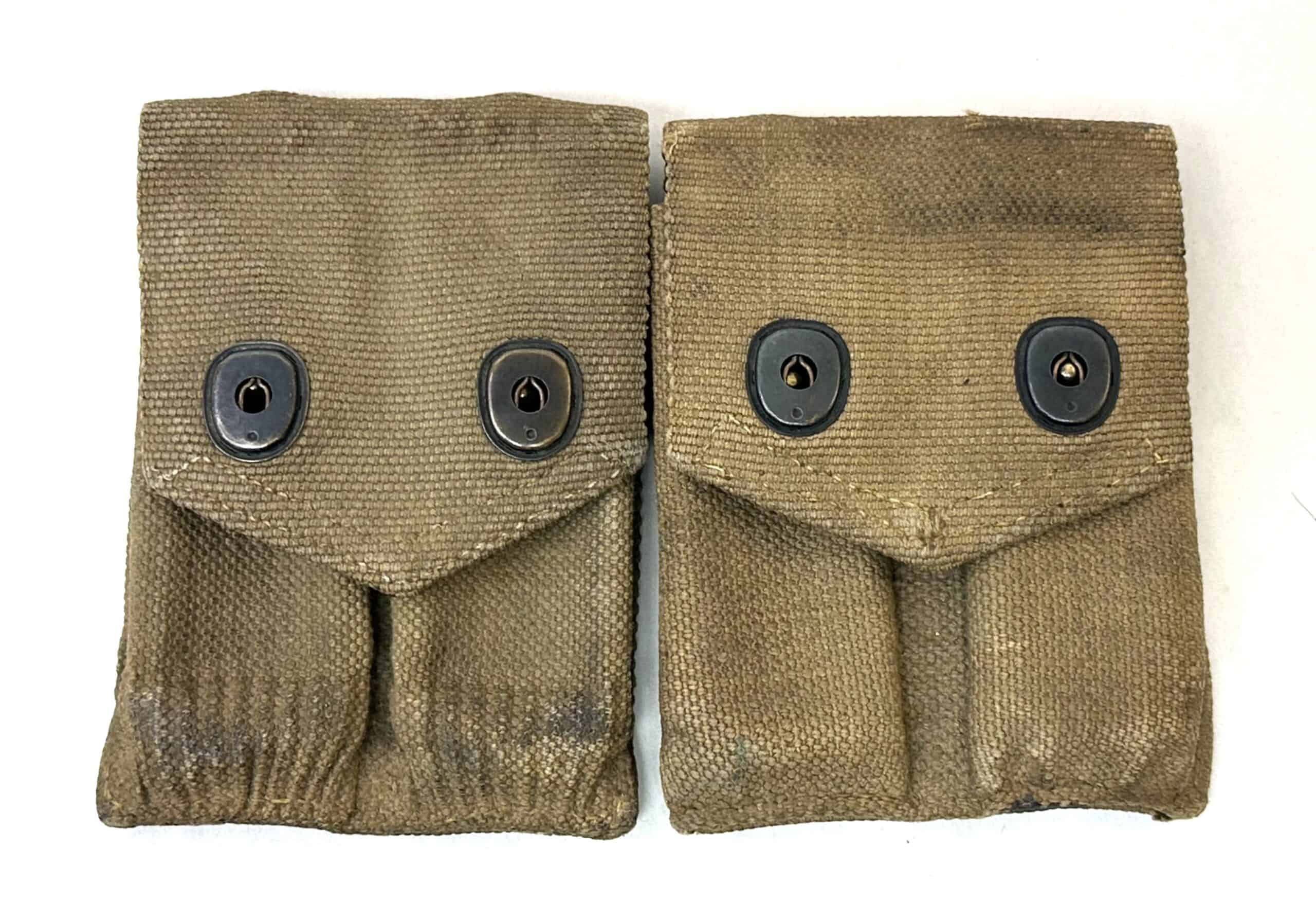 US WW1 M1911 Magazine Pouches Pair Both Named to DUNN - Image 3