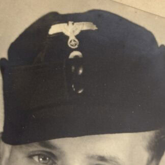 WW2 German Panzer Crewman Photo with SS Eagle