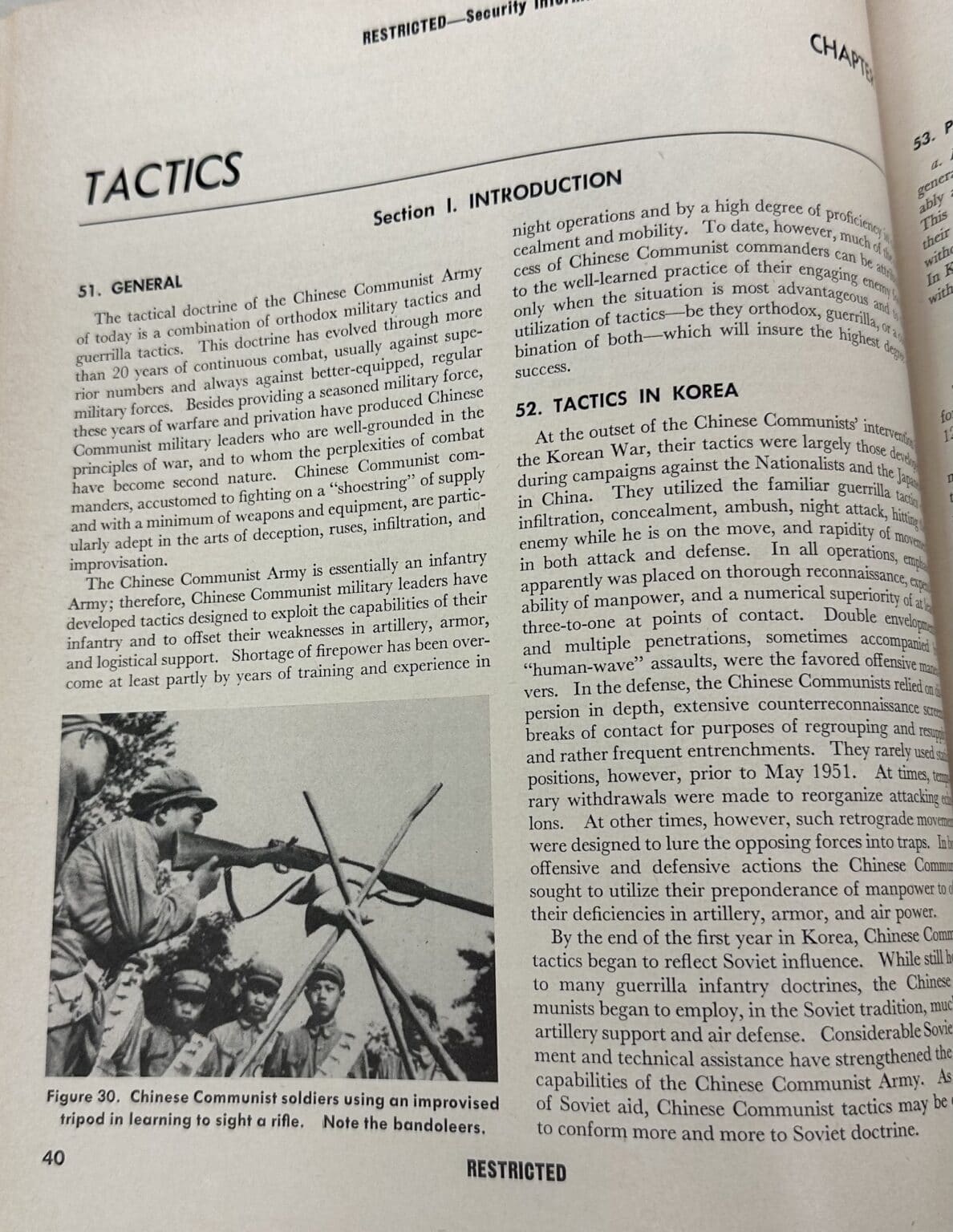 US Korean War Intelligence Manual 30-51 on Chinese Army 1952 - Enemy ...