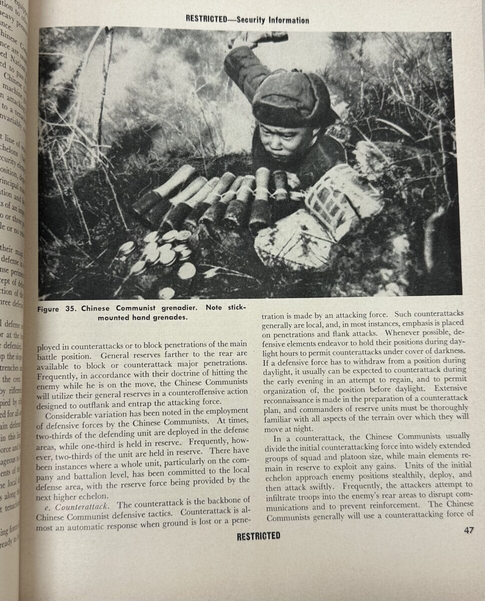 US Korean War Intelligence Manual 30-51 on Chinese Army 1952 - Enemy ...