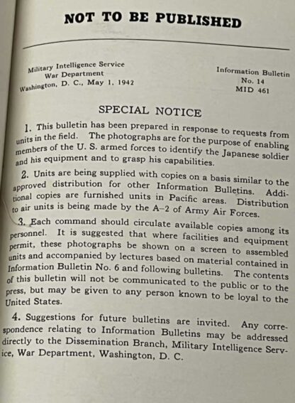 WW2 US Intelligence Manual May 1942 Japanese Ground & Air Forces ...