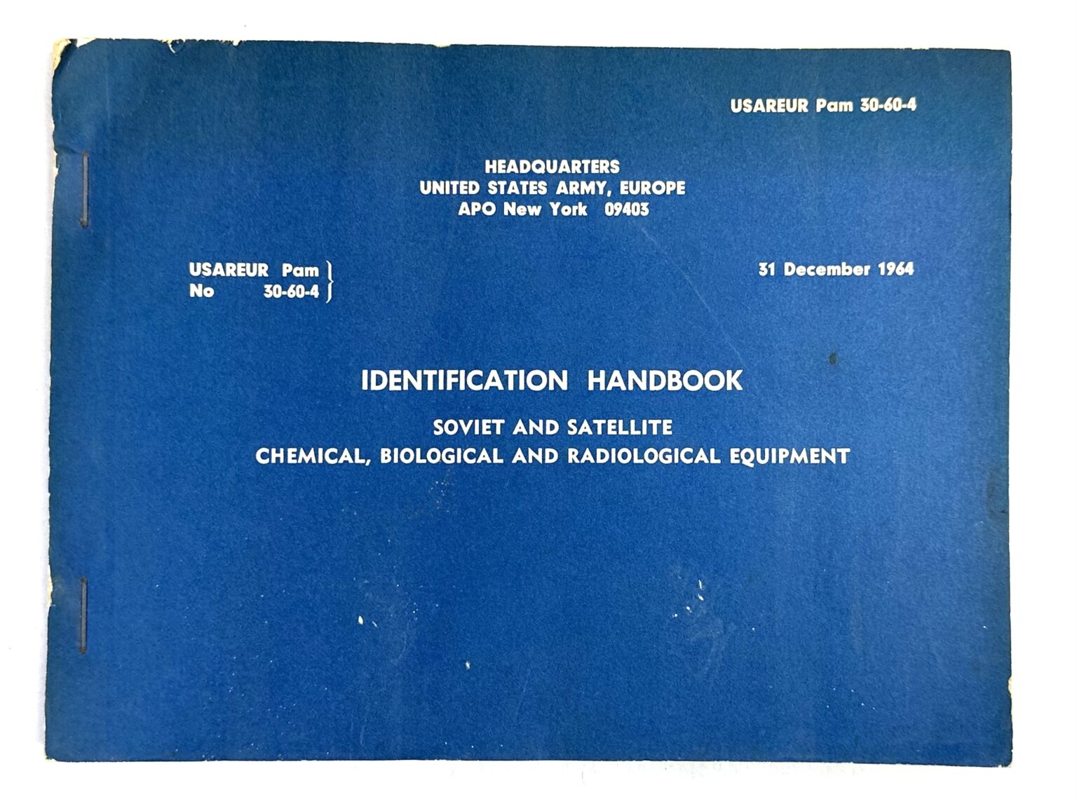 US Vietnam War Intelligence Manual IDENTIFICATION HANDBOOK SOVIET AND ...