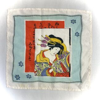 WW2 Japanese Silk Scarf Geisha Girl