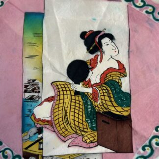 WW2 Japanese Silk Scarf Geisha Girl